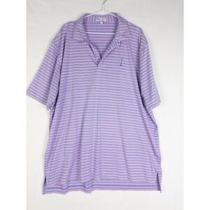 Peter Millar Summer Comfort Polo Shirt Mens 2XL Striped Lampost 1947 Golf